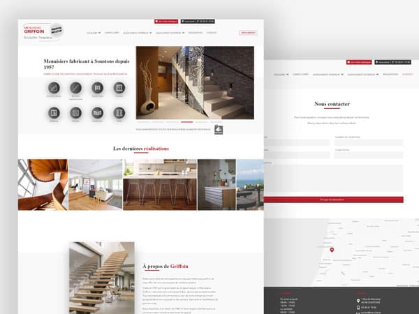 Capture du projet Menuiserie Griffoin | Artisan menuisier. Site vitrine mettant en avant le savoir-faire et les réalisations.
