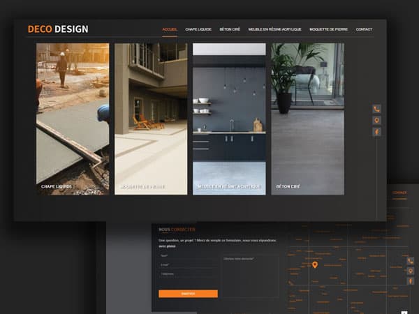 Capture du projet Deco Design | Décoration intérieure et extérieure. Site vitrine avec galerie de projets réalisés.
